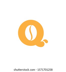 letter q coffee bean water splash logo vector