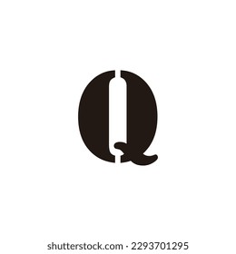Letter Q coin geometric symbol simple logo vector