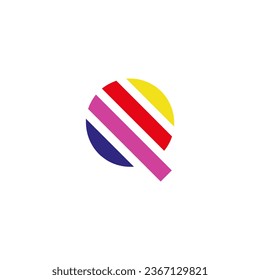 letter q color logo vetor image