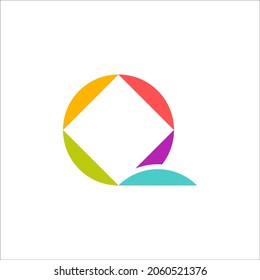 Letter Q colorful, modern, technology logo