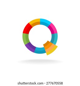 Letter Q colorful round circle logo. Flat style design.