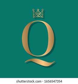 letter Q with concept of Queen, vector illustration