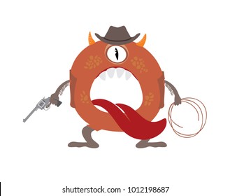 letter q. cowboy. vector illustration.