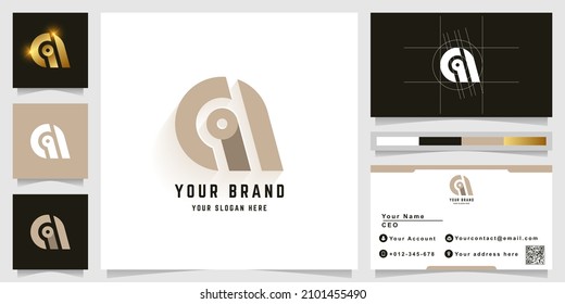 Logotipo de monograma Carta Q o CQ con diseño de tarjeta de visita