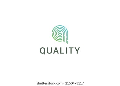 Letter q creative line art technological modern logo