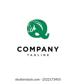 Letter Q Crocodile logo pictogram vector