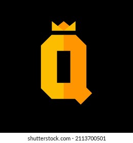 Letter Q Crown Logo Design Template Inspiration, Vector Illustration.