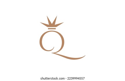 Ilustración del logotipo de la carta Q Crown