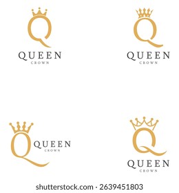 letter q crown logo for queen symbol