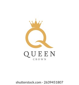 letter q crown logo for queen symbol