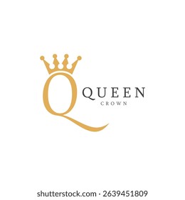 letter q crown logo for queen symbol