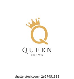 letter q crown logo for queen symbol