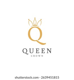 letter q crown logo for queen symbol