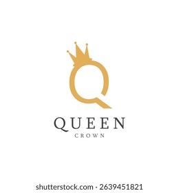 letter q crown logo for queen symbol