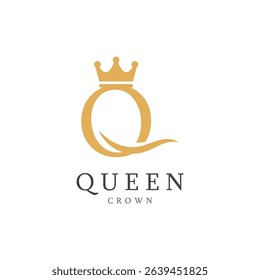 letter q crown logo for queen symbol