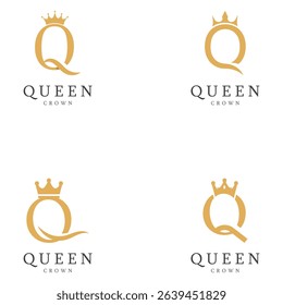 letter q crown logo for queen symbol
