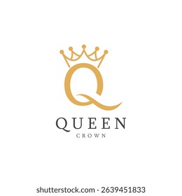 letter q crown logo for queen symbol