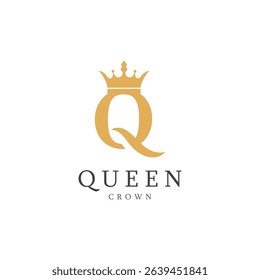 letter q crown logo for queen symbol