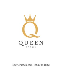 letter q crown logo for queen symbol