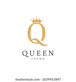 letter q crown logo for queen symbol