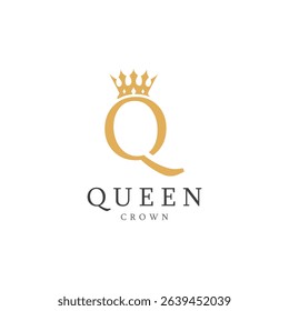 letter q crown logo for queen symbol