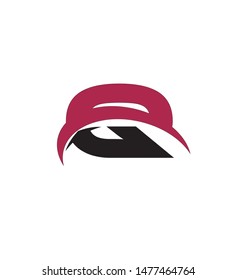 letter q is cut in a half circle in black and red