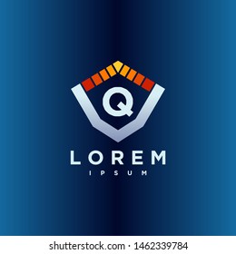 Letter Q Cyber, Security and power technology Logo Design Vector Template