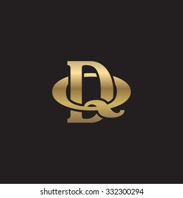 letter Q and D monogram golden logo