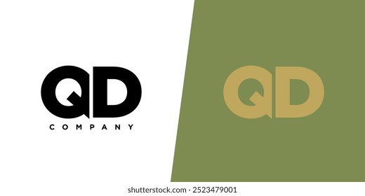 Letter Q and D, QD logo design template. Minimal monogram initial based logotype.