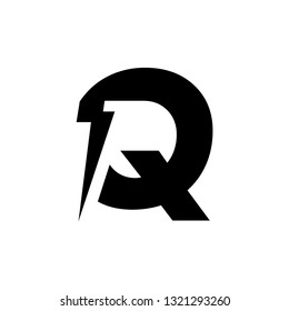 Letter Q design lightning power symbol energy electricity logo icon bolt isolated on white background. Vector Illustration