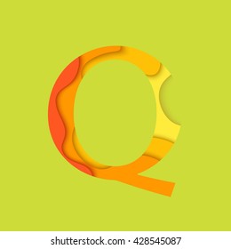 Letter Q design template element. Material design Character for vector logo, icon and sign.