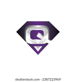 letter Q diamond logo elegant design, diamond icon template, suitable for your company