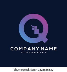 letter q digital illustration vector