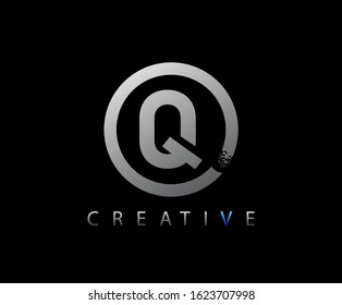 Letter Q Digital Network , Technology and digital abstract line network circuit vector logo. .