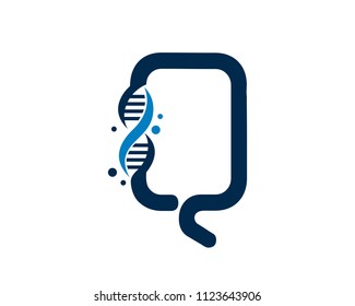 Letter Q DNA Logo Design Template