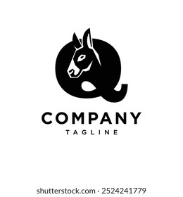 Letra Q Donkey Logo Ícone vetor