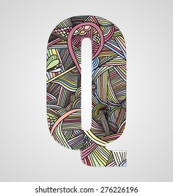 Letter "Q" from doodle alphabet
