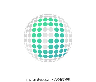 Letter Q Dot 3D Sphere Icon Logo Design Element