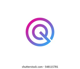 Letter Q Double Logo Design Element