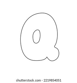 Letter q drawing, vector illustration