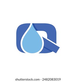 Letra Q Gota Pura Geométrica Simple Icono De Negocios Diseño Logo