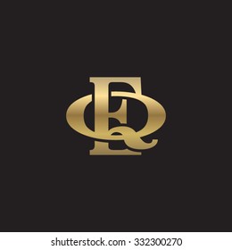 letter Q and E monogram golden logo