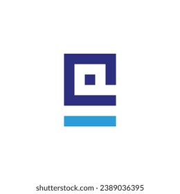 Letter Q and E square geometric symbol simple logo vector