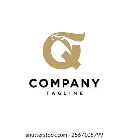 Letter Q Eagle Elegant Logo Icon Vector