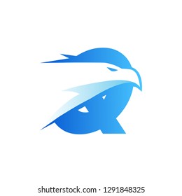 Letter Q Eagle Head Logo