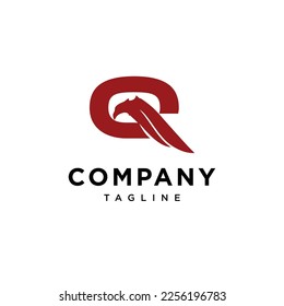 Letter Q and Eagle patriot logo vector template