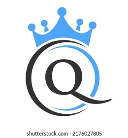 Letter Q Elegant Crown Logo Template. Royal Crown Logotype Luxury Sign  for Beauty, Fashion, Spa, Star Symbol