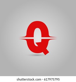 Letter Q Elegant typographic red