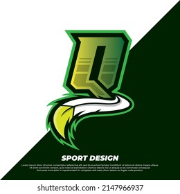 Letter Q esport design template with indian fur style, gamer and sport logo illustration