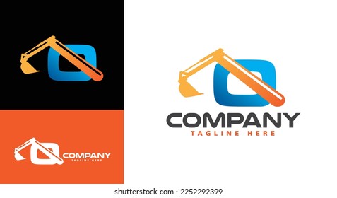 Letter Q Excavator Logo for construction company